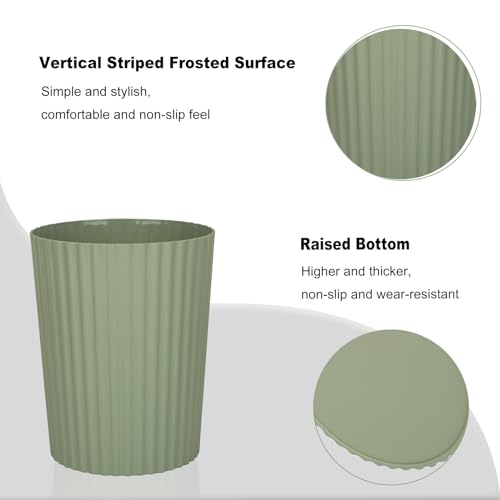 JiatuA Small Trash Can Plastic Wastebasket Round Garbage Container Bin for Bathroom, Kitchen, Bedroom, Home Office, College Dorm, Green 2 Pack - color: Green, size: 1.8 Gallons, 2 Pack