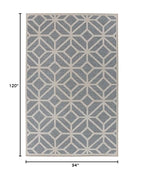 Rugshop Blue Contemporary Geometric Indoor/Outdoor Area Rug — Hose Washable for Living Room, Dining Room and Office, 7'10" x 10' - size: 7'10" x 10' (Rectangular)