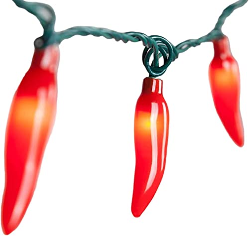 Red Chili Pepper Lights, 13.6Ft Christmas Decorations String Lights with 35 Red Chili Pepper Lights for Mexican Fiesta Indoor Party Kitchen Patio Bedroom Decorations, Green Wire - color: Red chili lights