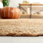 SAFAVIEH Natural Fiber Collection Area Rug - 2'6" x 4' Oval, Natural Brown, Handmade Jute, Braided Border Design (NF801N) - color: Natural, size: 2'6" x 4' (Oval)