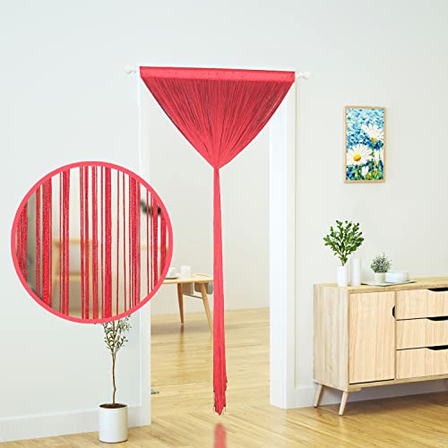 YaoYue Doorway String Curtain Door Curtains,Boho Hippie Hanging Fringe Room Divider for Patio Bedroom Closet Kitchen Laundry,Room Window Wall Door Decor(39×79in/100×200cm,WineRed) - color: Winered, size: 39"W x 79"L (Pack of 1)