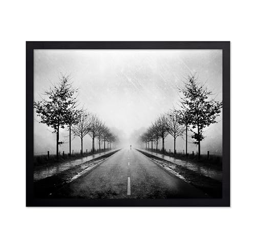Monem Art Foggy Atmosphere Print - A Mortal in a Mirror World Poster - Landscape Art - Monochrome Office or Living Room Decor - 8x10 Unframed Wall Art by Adam Dauria - color: Style-06, size: 8"L x 10"W