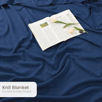 Utopia Bedding Knit Blanket King Size (90x102 Inches, Navy) Soft Lightweight Jersey Breathable Sweatshirt Blanket for Bed,Couch & Sofa - color: Navy, size: King