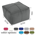 MeMoreCool Stuffed Round Pouf Ottoman Foot Rest, Floor Pouf Foot Stool with Soft Foam Chunk Filling, Small Round Ottoman Footstool Circle Footrest for Living Room - color: Piping Dark Grey