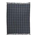 Creative Co-Op Recycled Cotton Blend Throw Blanket with Fringe, Grey Plaid (Pack of 4) - color: Grey, size: One Size (Pack of 4)