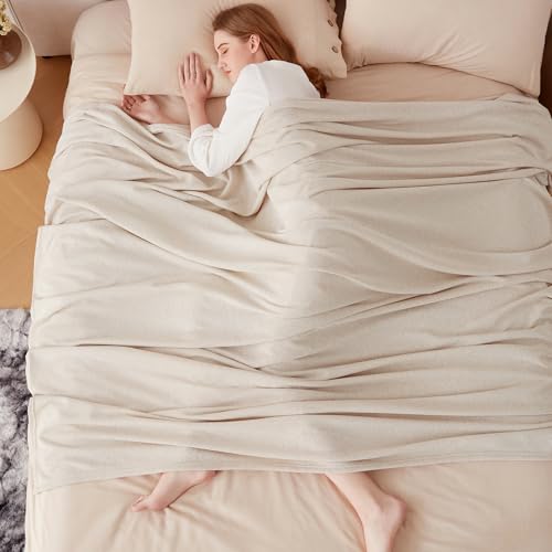 COOVA Lightweight Knit Throw Blanket for Couch, Decorative Blanket, Soft and Cozy Throw for Sofa, Bed or Chair, Living Room (Taupe, 50×60 inches) - color: Taupe, size: 50"x60"