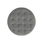 HomePop 25" Button Tufted Round Storage Ottoman - Gray Woven - color: Gray Woven