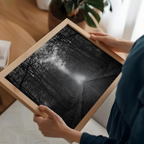 Monem Art Walking Down a Misty Path Print - Mysterious Foggy Road Poster - Dark Aesthetic Art - Monochrome Office or Bedroom Decor - 8x10 Unframed Wall Art by Adam Dauria - color: Style-01, size: 8"L x 10"W