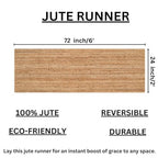 Savi Home Hand Braided Jute Runner Rug 24x72 Reversible Farmhouse Rugs for Hallway, Kitchen, Living Room, Bedroom - 2x6' - Natural - color: Natural, size: 2' x 6' (Runner)
