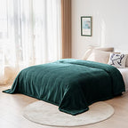DISSA Fleece Blanket Throw Size – 51x63, Green – Soft, Plush, Fluffy, Fuzzy, Warm, Cozy – Perfect Throw for Couch, Bed, Sofa - with Pompom Fringe - Flannel Blanket Throw Blanket - color: Green, size: 51x63"