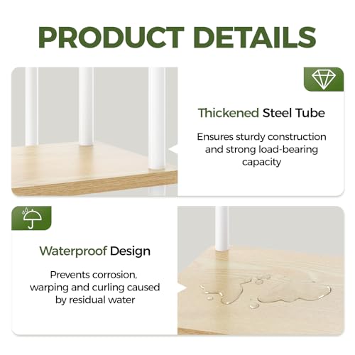 Bamworld Tall Plant Stand Indoor 6 Tier Plant Shelf for Multiple Plants, Tiered Flower Pot Stands for Patio Garden Balcony Living Room Bedroom, White - color: White, size: 6 Tier