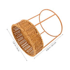 Hemoton Boho Plant Stand: Rattan Planter Basket - Desktop Succulent Flower Stand - Small Flower Pot Holder Rack - Planter Shelf For Living Room Balcony And Tabletop