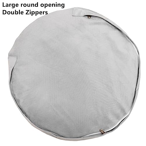 Asuprui Pouf Ottoman Unstuffed Round Poof Seat Foot Stool Ottoman Foot Rest No Filler 20x20x12 Inches Fuzzy Chair Floor Pouf Storage for Living Room Bedroom Coffee - color: Coffee
