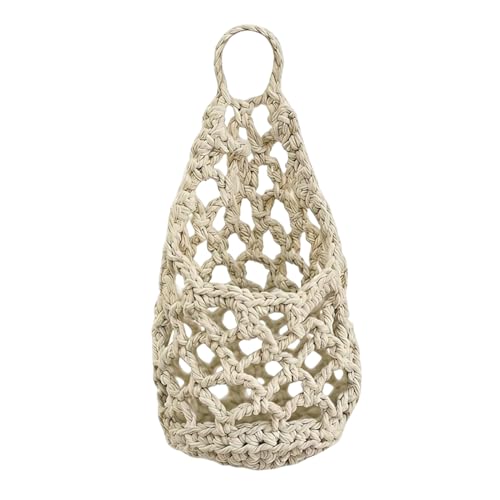 Cotton Rope Plant Holder – Wall Mounted Hanging Basket Set with Hooks | Stylish Indoor Boho Planter for Home Decoration, Living Room, Bedroom, Balcony, and Greenery Display - color: White