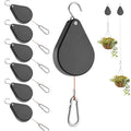 2026 Upgraded Retractable Plant Hanger,Plant Pulleys for Hanging Plants,Easy to Raise and Lower,Quick Lock,Heavy Duty, Adjustable Hook for Garden Baskets Pots,Birds Feeder,(6Pcs,Black) - color: 6pcs-black