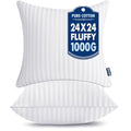MIULEE 24x24 Pillow Inserts, Firm and Fluffy Decorative Square Throw Pillows for Couch Sofa Bed, Down Alternative with 100% Cotton Cover Pack of 2 - size: 24x24 Inch