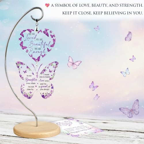 Daughter Gifts from Mom Dad - Mother Daughters Birthday 2026 - Father to Daughter Gifts - Valentines Day Gift for Daughters Adult Birthday Graduation - color: 19 - Daughter Butterfly