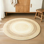 Asrug Imitation Jute Low Pile Round Rug Area Rug Washable Non-Slip Circle Rug Soft Plush Touch Circle Rugs Round for Kitchen Bathroom Living Bedroom Nursery, Carpet 3ft /36 inch/91 cm Brown/Beige - color: Brownbeige, size: 3ft