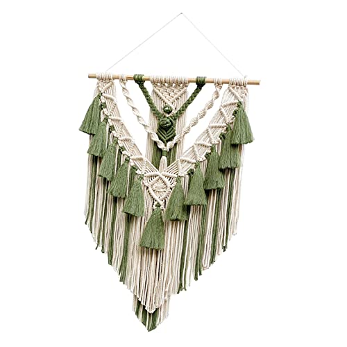 Bohemian Fringe Tassels Tapestry Wall Hanging Ornament Wedding Background Home Elegant Decoration Creative Gifts (Green) - color: Green