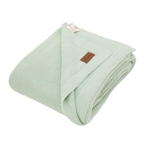 Dalisa 100% Organic Turkish Cotton Throw Blanket - GOTS Certified, Cozy - Perfect for Couch, Bed, and Home Decor - Boho Vintage Knit Alina (Sage, 60x80) - color: Sage, size: 60x80