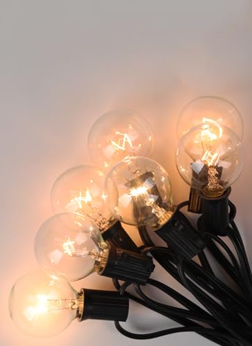 Brightown G40 Replacement Light Bulbs, 25 Pack 5W Clear Globe Bulb fits E12 C7 Candelabra Screw Base Sockets, 1.5 Inch Dimmable Light Bulbs for Indoor Outdoor Patio Decor, Warm White - color: Clear, size: 25 Pack