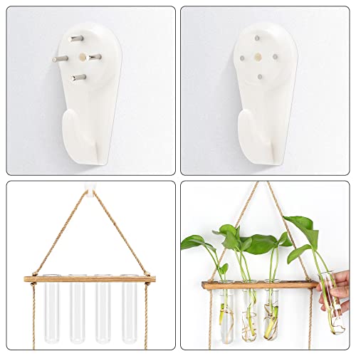 Hyindoor Wall Hanging Planter Terrarium 2 Tired Test Tube Vase Glass Planter Plant Propagation Station Plant Hangers of Rope with Wooden Stand and 8 Tubes for Hydroponic Plant Cutting - size: Small-8 Tubes