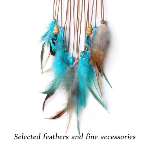 MEXIDAWN DIY Feather Dream Catcher Kits Turquoise Wall Hanging Boho Decor Handmade Dream Catcher for Adults，Round - style: Round*1