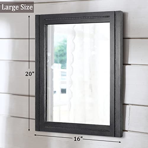 AAZZKANG Black Mirrors for Wall 50 x 40 cm with Rectangle Wood Framed Decorative Wall Mirror for Bedroom Living Room Bathroom Entryway - color: Black, size: 20"L x 16"W