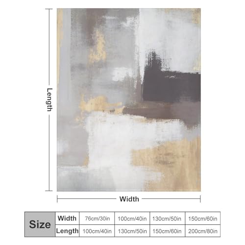 Fashion Gradient Blanket, Modern Abstract Baroque Grey Glod Painting Strokes Pattern Soft Warm Cozy Plush Flannel Covers for Livingroom Bedroom Couch Chair Camping Travel Home Decor Tapestry 30x40in - color: Abstract-13, size: 30W" x 40L"