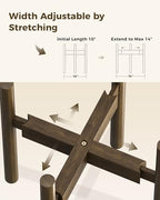 leaf&lull Adjustable Plant Stand Indoor Mid Century Modern Plant Stands Bamboo Plant Holder Corner Plant Stand for Indoor Plants Single Plant Stand Flower Stand for Home Living Room Bedroom Balcony Tea Brown 14.5 in