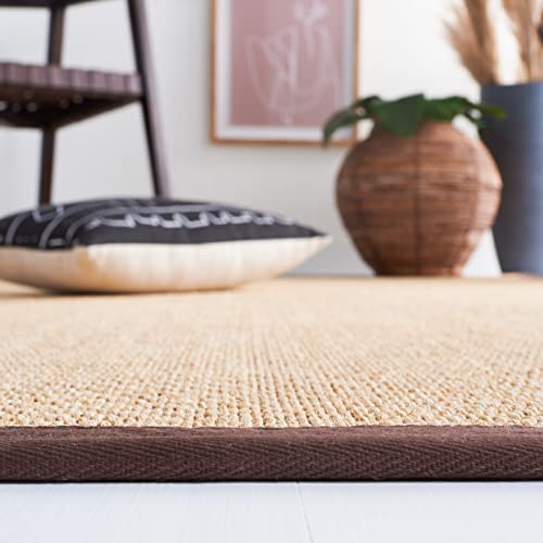 SAFAVIEH Area Rug 2x3 - Natural Fiber Collection - Maize & Brown, Sisal, Woven Design with Border (NF141C) - color: Maize/Brown, size: 2' x 3' (Rectangular)