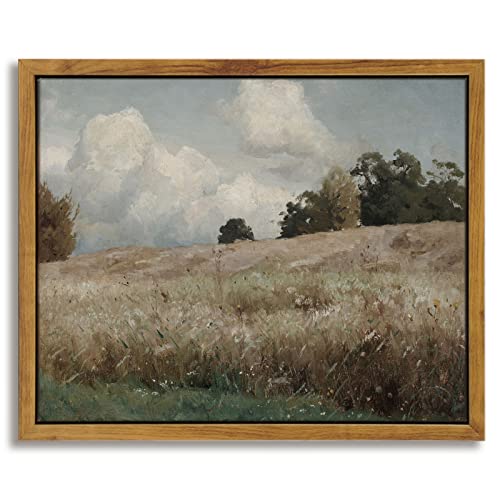 InSimSea Framed Canvas Wall Art Vintage Decor, The Vast Grassland Framed Wall Art Room Eclectic Decor, Canvas Wall Art for Living Room, Bedroom Home Bathroom, 8"x10" - color: Corn Field, size: 10"L x 8"W
