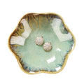 JAMEND CLXP Lotus Leaf Shape Ring Holder Dish, Small Key Bowl, Ceramic Trinket Tray Jewelry Dish Organizing Necklace Earrings for Mom Friend Sister. All Jewelries Are NOT Included. Crystal Green. - color: Crystal Green-Lotus