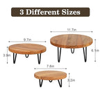 Wood Plant Stand, Wooden Round Plant Stand for Indoor Plants, Modern Plant Holder for Succulent Plant Nursery Pot Flower Pot (S+M+L) - size: S+M+L
