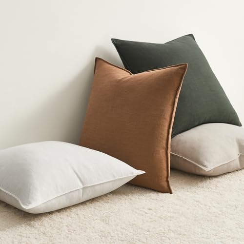 Linen Soild Decorative Throw Lumbar Pillow Covers Soft Accent Farmhouse Gold Olive Pack of 4 Cushion Case 12 x 20 Inch Rectangle Pillowcase for Couch Bedroom and Living Room Home Decor - color: Gold Olive, size: 20" x 12" (Pack of 4)