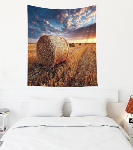EMMTEEY Fall Tapestry Farmhouse Field Straw Nature Tapestry 50X60 Vertical Wall Art for Bedroom Living Room Fall Backdrop - color: Fall-1, size: 50"L x 60"W