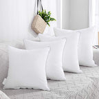 FAVRIQ 16 x 16 Pillow Inserts (Set of 2) - 16 Inch Square Interior Sofa Throw Pillow with 100% Cotton Cover - Decorative Pillow Insert Pair - White Couch Pillow - size: 16x16 Inch