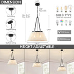 18.11 Inches Drum Chandeliers Boho Woven, 4Lights Boho Chandelier Cream White Hand-Woven Bohemian Pendant Light, Height Adjustable Rattan Bohemian Chandelier for Dining Room Kitchen Island - color: 18Inch-Rattan-Drum