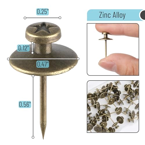 Mr. Pen- Double Headed Picture Hanging Nails, 80 Pack, Bronze, Picture Nails, Tacks for Wall Hangings, Pins, Thumb Tacks, Picture Hangers - color: Bronze, size: 80 Pack