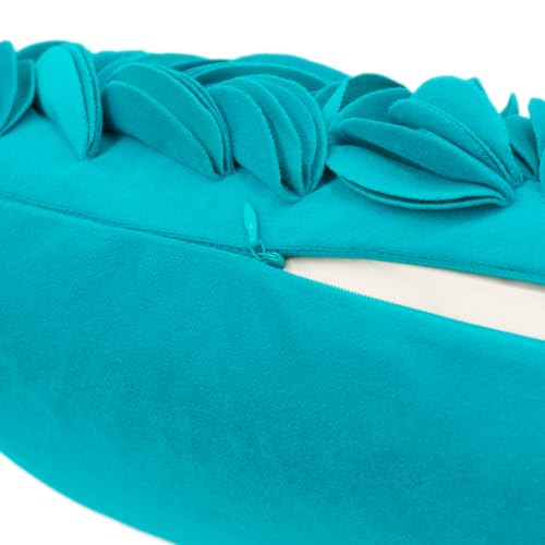 KINGROSE 3D Flower Pillow Case Handmade Decorative Throw Pillow Cover Solid Rectangular Cushion Cover for Sofa Couch Bed Living Room 12 x 20 Inches Wool Dark Cyan - color: Dark Cyan - Wool
