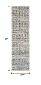 SAFAVIEH Cape Cod Collection Runner Rug - 2'3" x 8', Natural & Blue, Handmade Flat Weave Coastal Braided Jute, Ideal for High Traffic Areas in Living Room, Bedroom (CAP352A) - size: 2'3" x 8' (Runner)