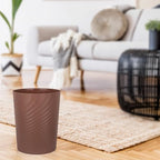 UUJOLY Plastic Trash Can Wastebasket, Garbage Container Basket for Bathrooms, Kitchens, Offices, Kids Rooms (Brown, 1.8 Gallon) - color: Brown, size: 1.8 Gallon/1 Pack