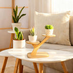 XXXFLOWER Wood Plant Stand for Indoor,Small Desktop Plant Stand,3 Tier Succulent Windowsill Shelf Holders for Balcony Home Office Garden Patio Gift（Pots NOT Included）