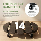 ZXZYHFTY Round Wooden Plant Stand with Wheels, 2 Packs Rolling Plant Stand with 360°Lockable Wheels for Vertical Garden Towers, Vertical Planting Tanks, Plant Pots, Wastebaskets (Black, 14") - color: Black, size: 14"