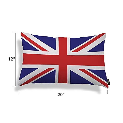 EKOBLA British Flag Home Decorative Throw Pillow Covers Colors England Blue Red White Patriotic Farmhouse Rectangle Cushion Cover Pillowcases Cotton Linen Cushion Cover 12x20 Inches - color: Multi-bs12, size: 20" x 12" (Pack of 1)