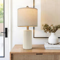G-SAFAVA 20.25" Small Single Table Lamp for Bedroom Modern Ceramic Nightstand Lamp Farmhouse Bedside Lamp Boho Living Room Lamp White End Side Table Lamp - color: Lime White - Single