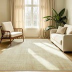 Joydeco 5x7 Area Rug Classic for Living Room Bedroom Kitchen, Beige | Neutral Non Slip Soft Washable Fade Resistant Pet Friendly Foldable - color: Beige, size: 5' x 7' (Rectangular)