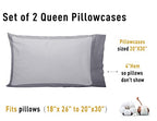 Sunflower Queen Pillowcases Set of 2, 100% Cotton Queen Pillow Cases 2, 20×30 inches Frost Gray, Soft and Breathable - color: Frost Gray, size: Queen (20"x30")