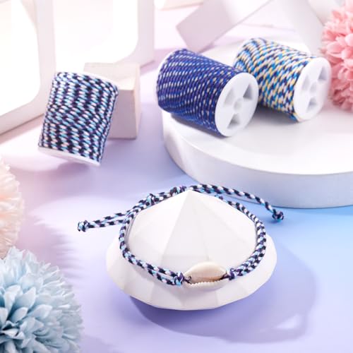 17.2 Yards 1.5mm Macrame Polycotton Cord 4-Ply Twine Braided Thread Chinese Knotting Cord for Friendship Bracelet DIY Craft String Knitting Macrame Rope Wall Hangers Decoration - color: Mixed Color 6, size: 1.5mm