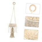 ORFOFE Craftsmanship Basket Organizer Woven Plant Pot Decorative Plant Container Bohemian Style Storage Basket